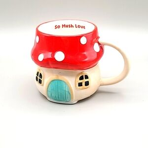 Mushroom House Coffee Mug with So Mush Love on the Inside, NWT